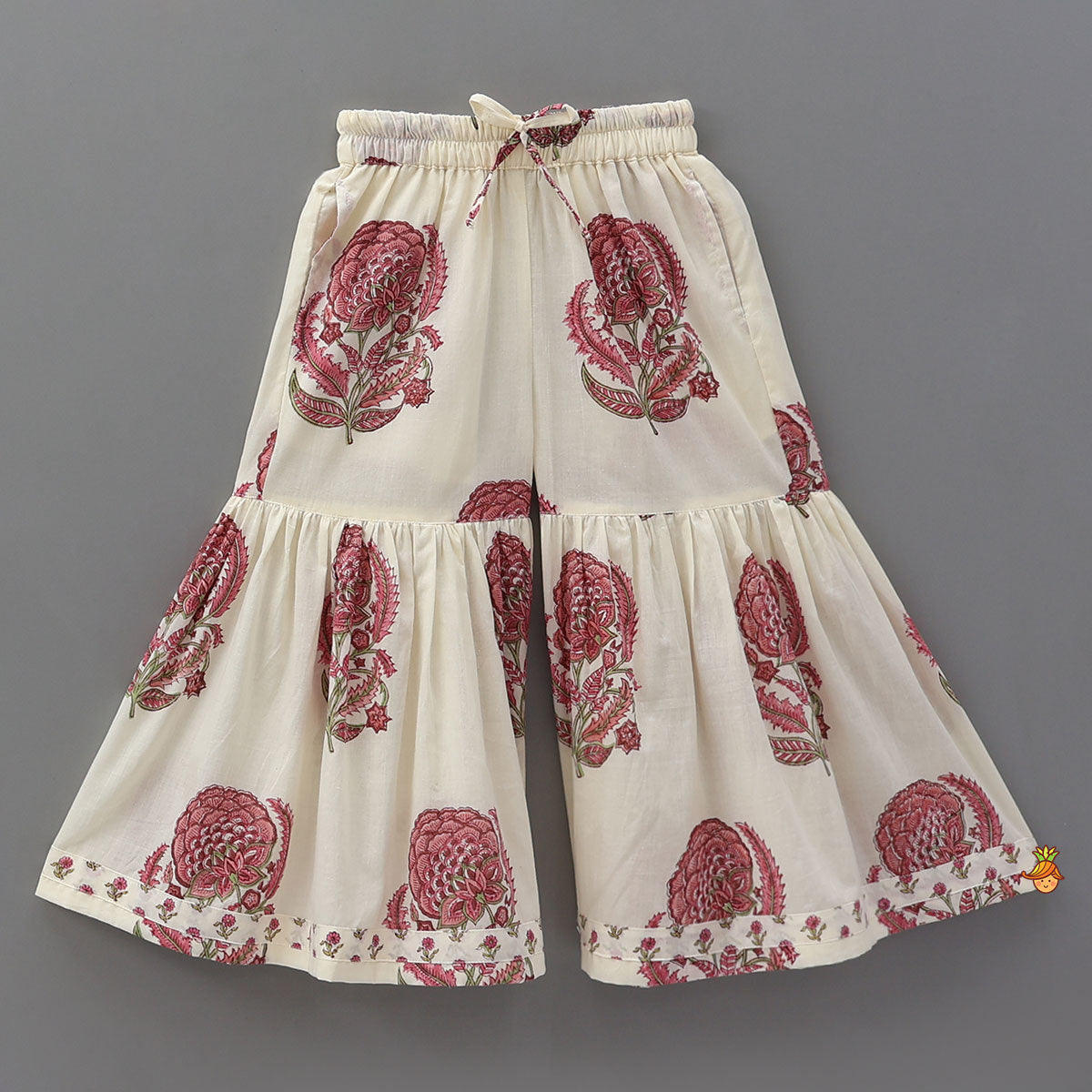 Floral Stylish Kurti And Insert Pocket Sharara With Matching Dupatta