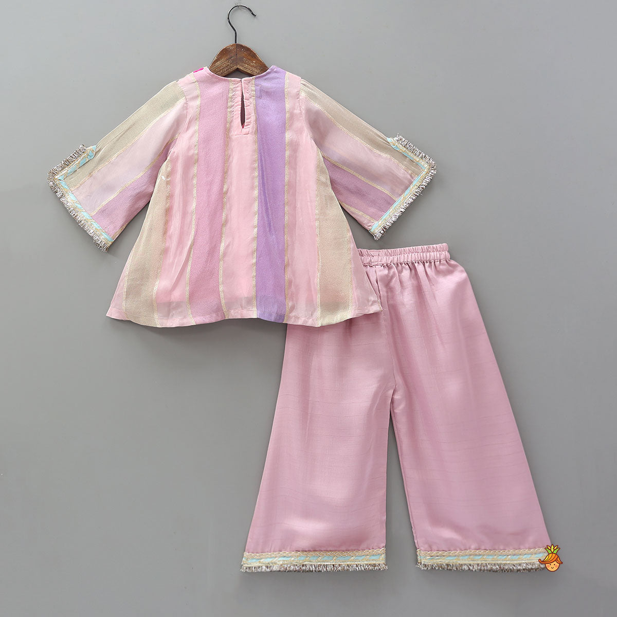 Lace Detailed A-Line Kurta With Farshi Salwar