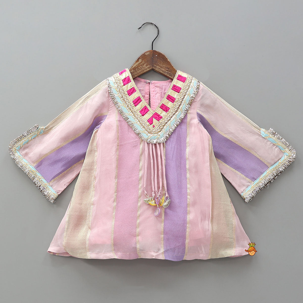 Lace Detailed A-Line Kurta With Farshi Salwar