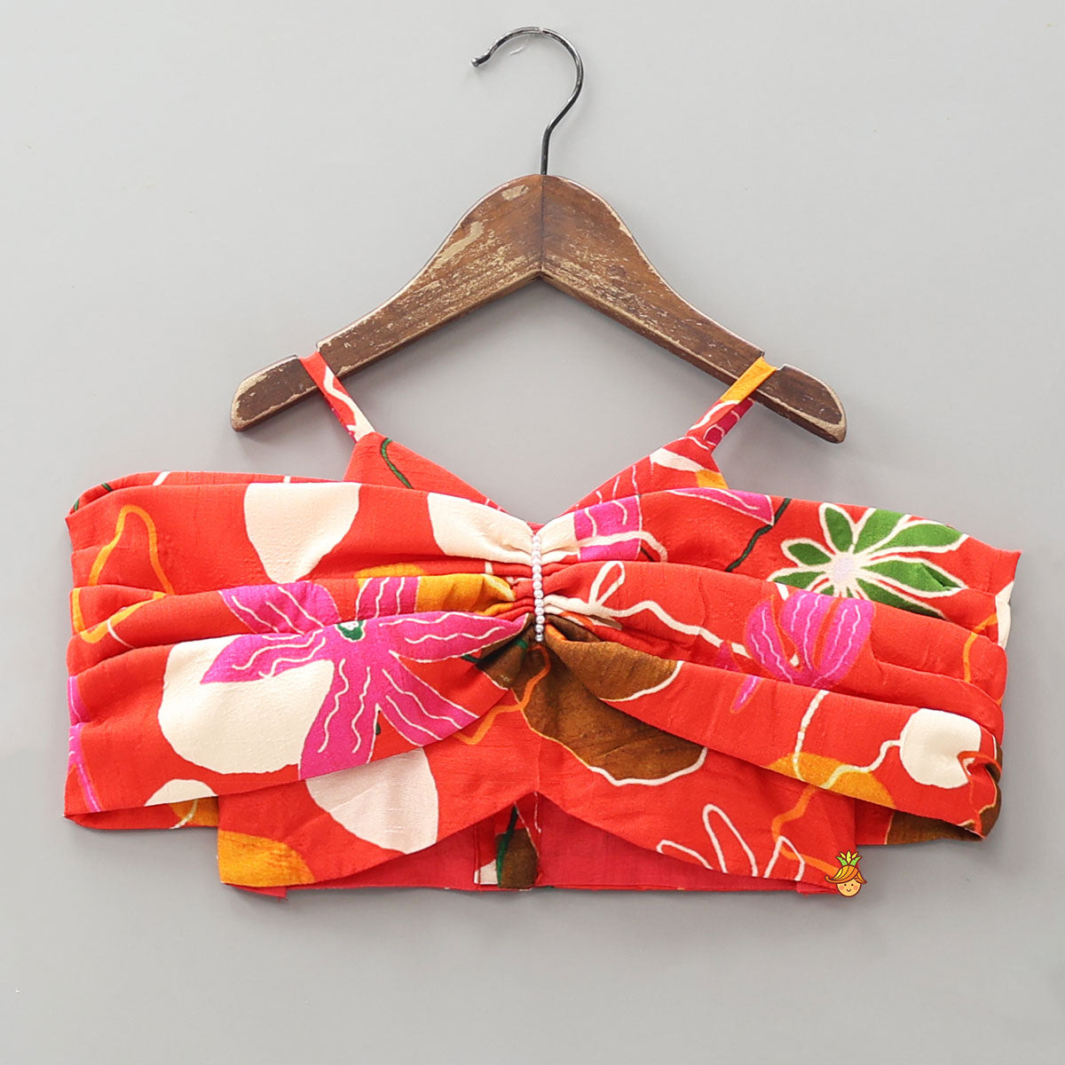 Pleated Strappy Top And Lehenga
