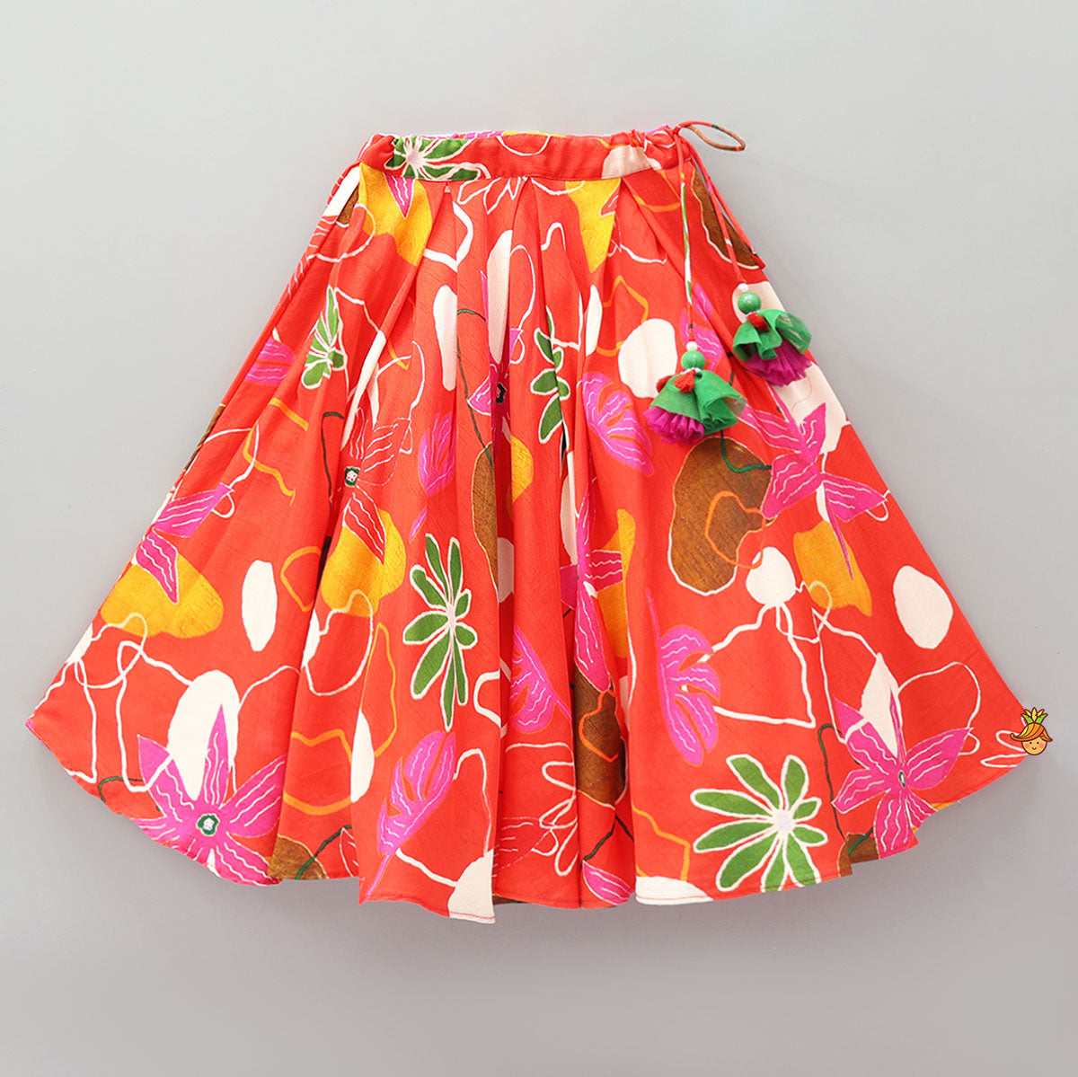 Pleated Strappy Top And Lehenga