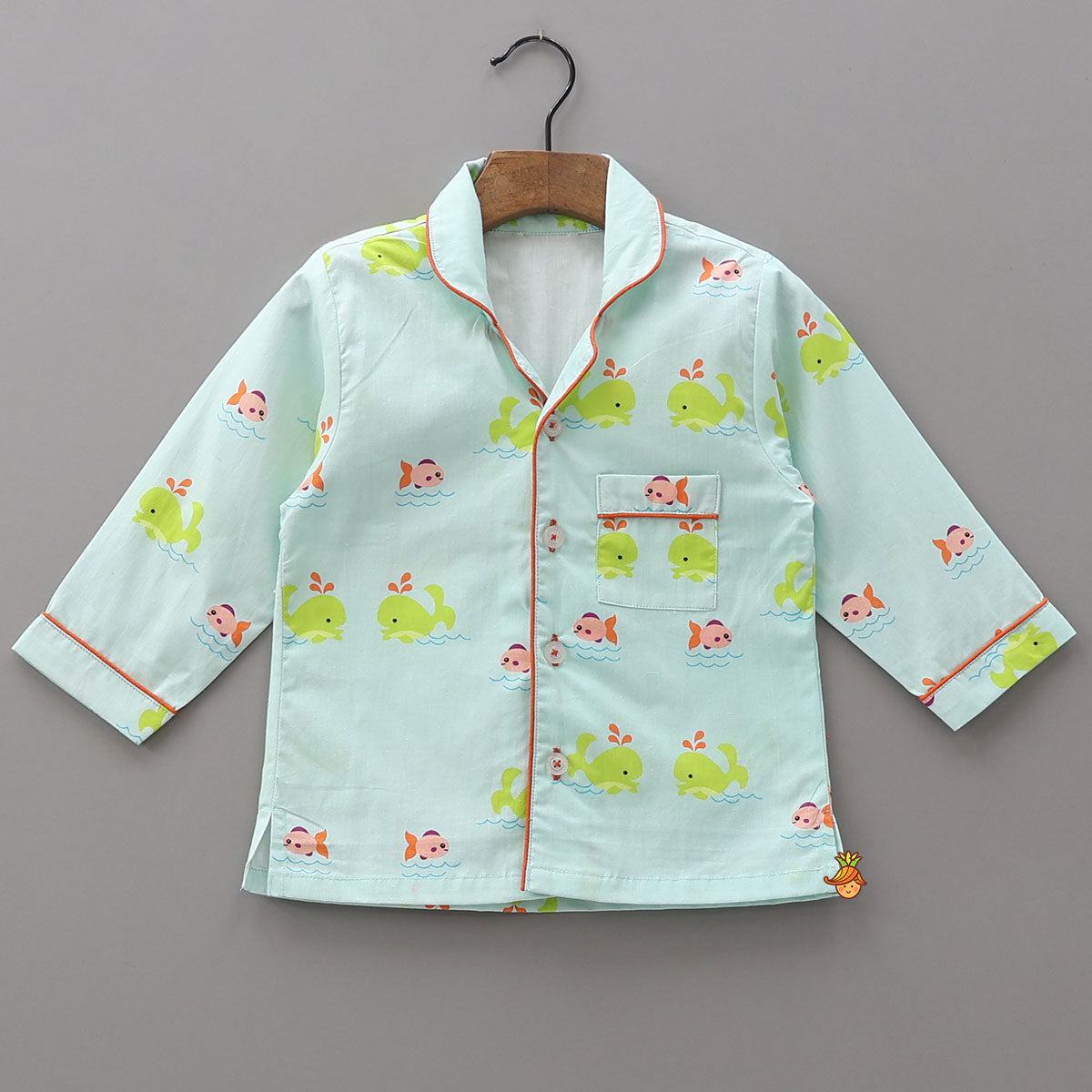 Ocean-Themed Printed Cotton Sleepwear