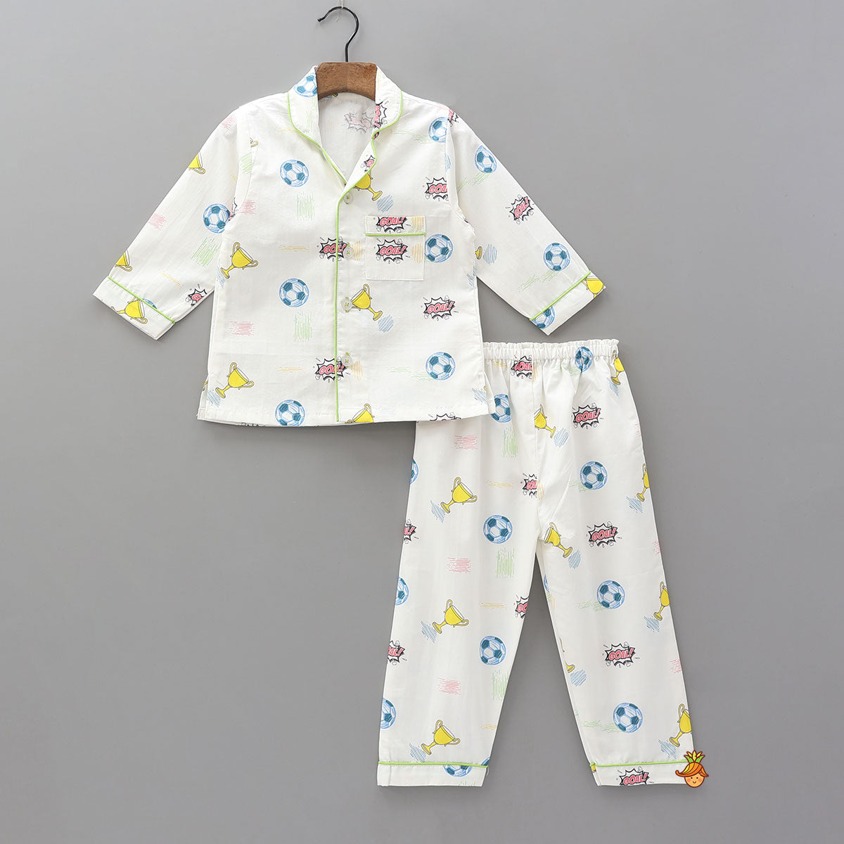 Sports-Themed Printed Cotton Sleepwear