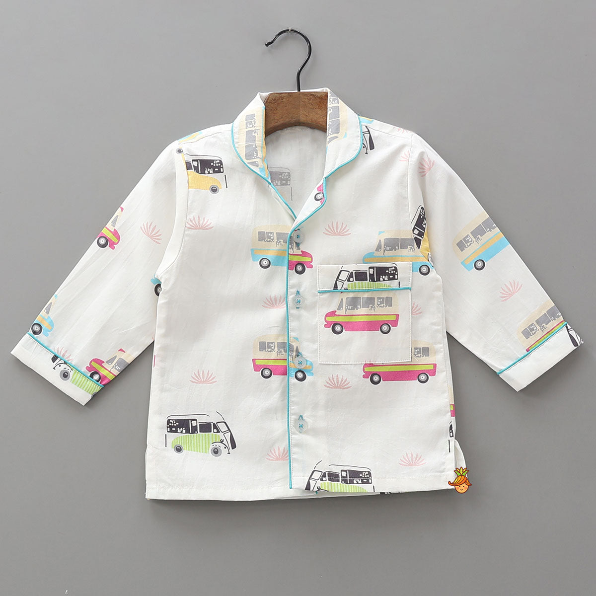 Transport-Themed Printed Cotton Sleepwear