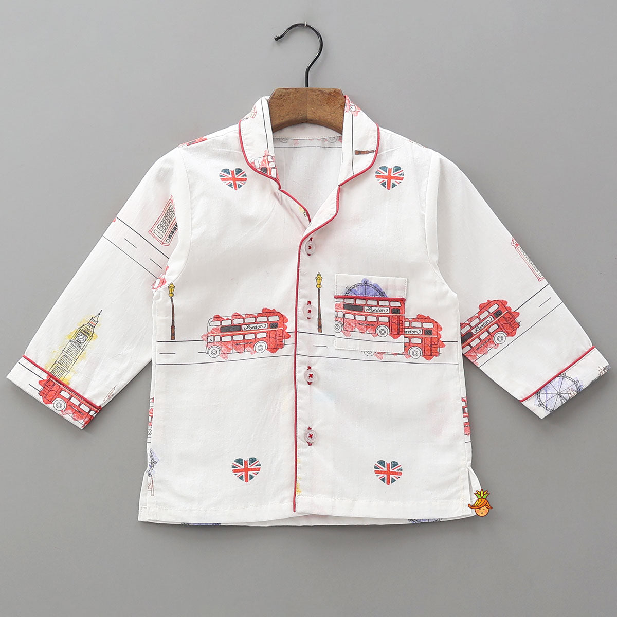 Travel-Themed Printed Cotton Sleepwear
