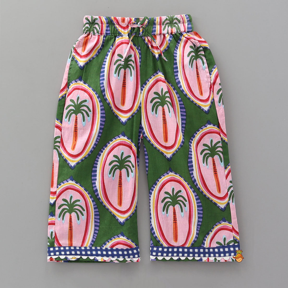Tropical Tree Print Kaftan And Pyjama With Matching Tote Bag, Eye Mask And Scrunchie