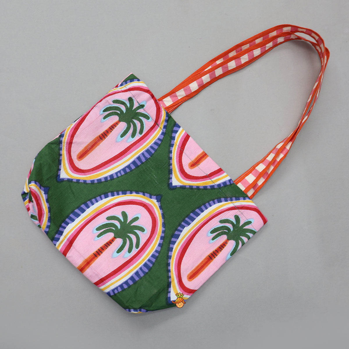 Tropical Tree Printed Sleepwear Set With Matching Tote Bag