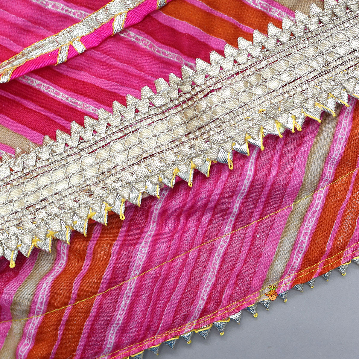 Vibrant Paisley Printed Lehenga and Leheriya Printed Top With Dupatta