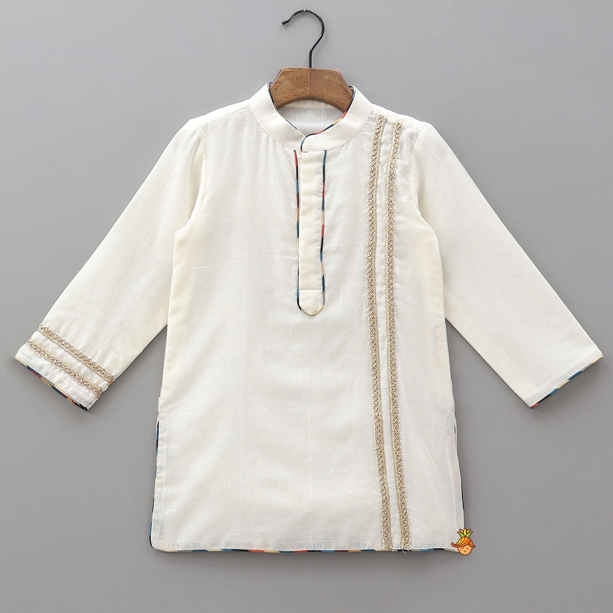 Lace Work Kurta And Matching Dhoti