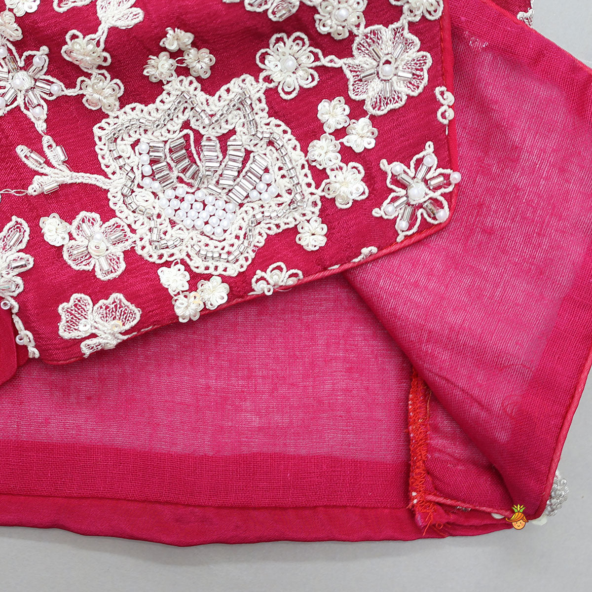Stylish Front-Cut Top With Pleated Lehenga And Dupatta