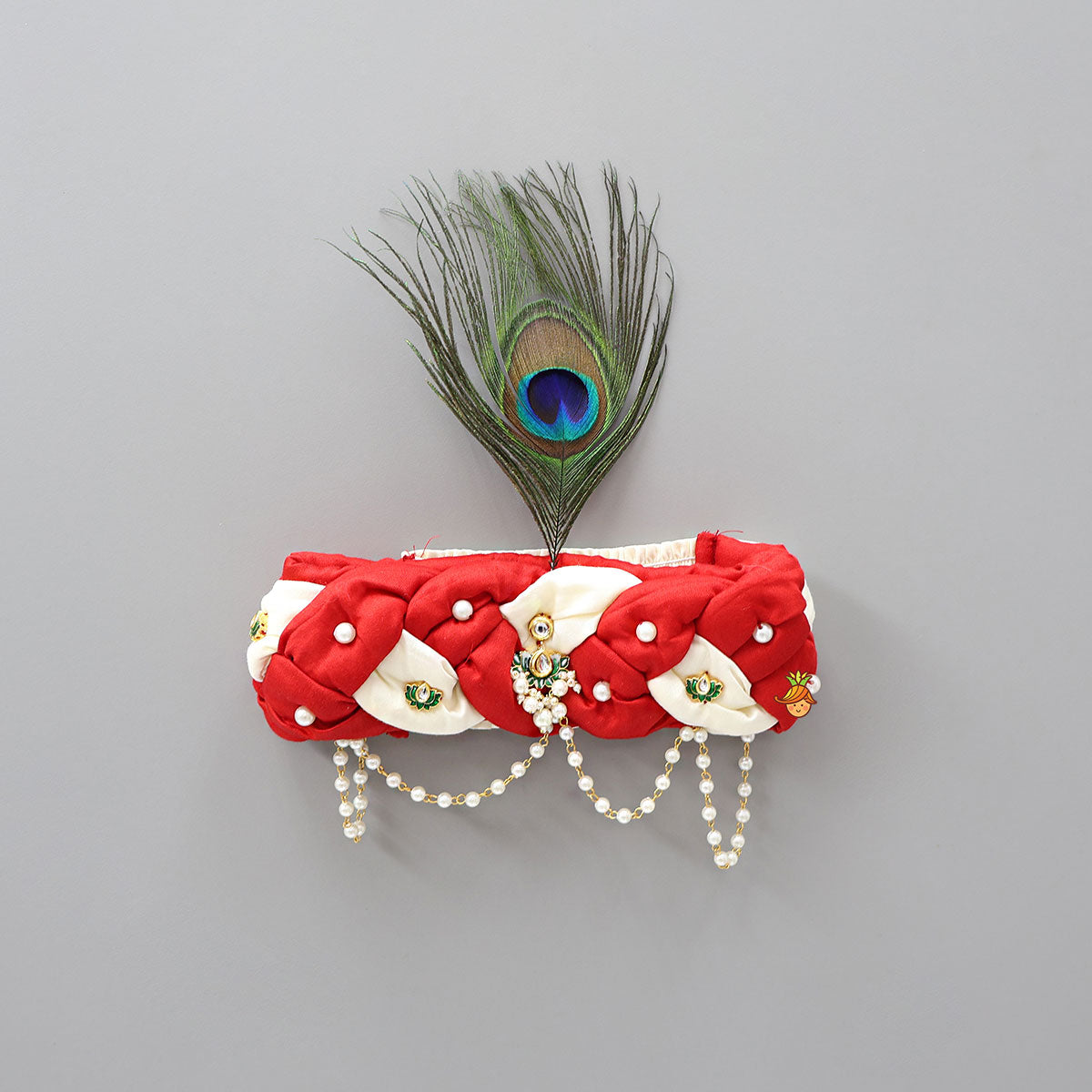 Braided Headband With Detachable Mor Pankh