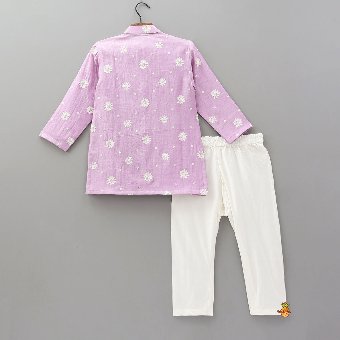 Pin Tuck Floral Kurta And Pyjama
