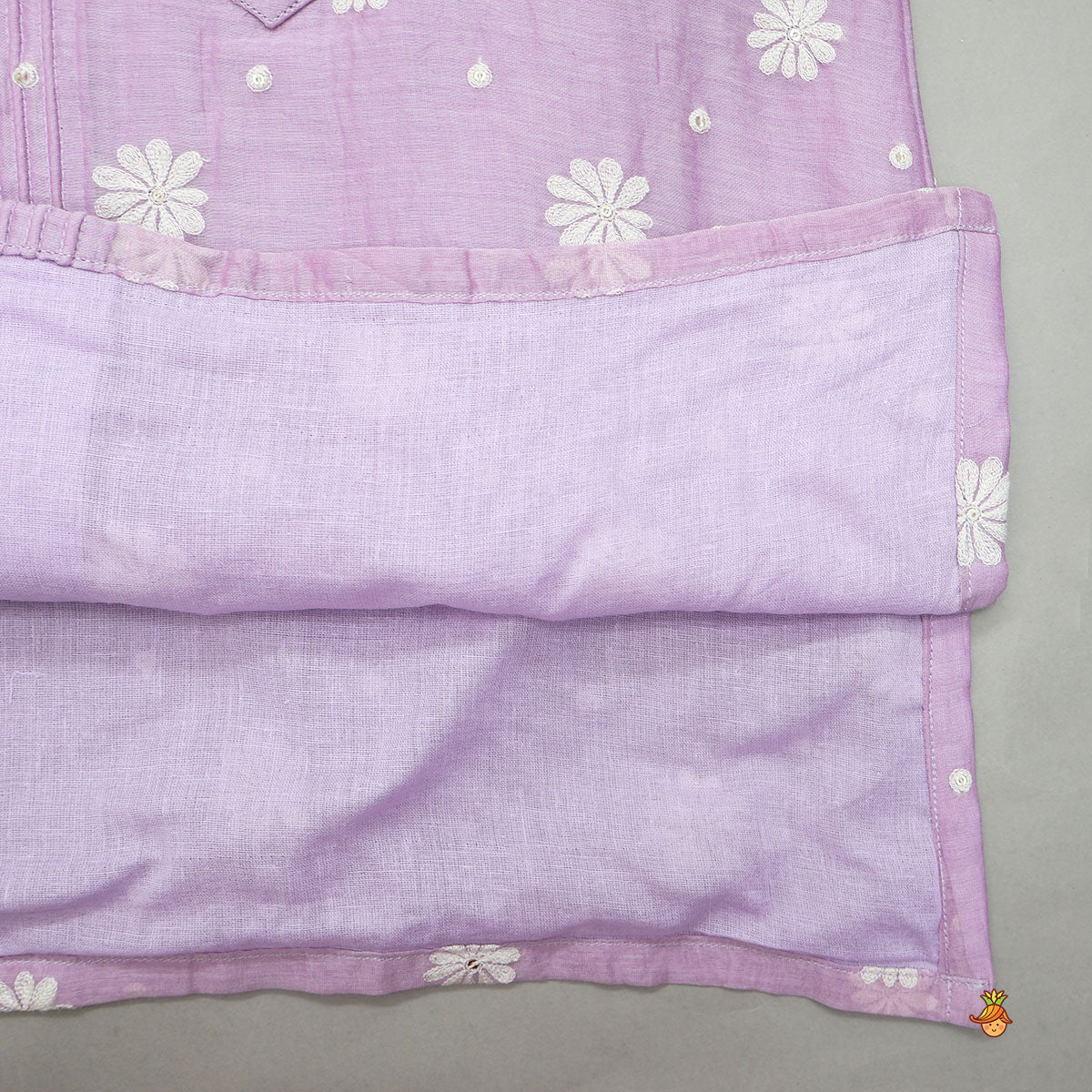 Pin Tuck Floral Kurta And Pyjama