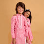 Front Slit Kurta And Pyjama twinning model image 3