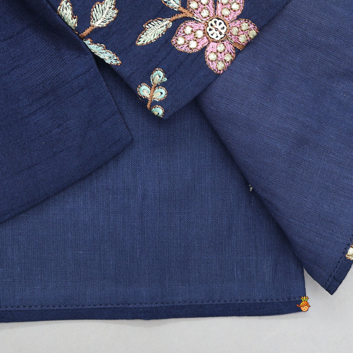 Ethnic Kurta With Thread Embroidered Jacket And Pyjama