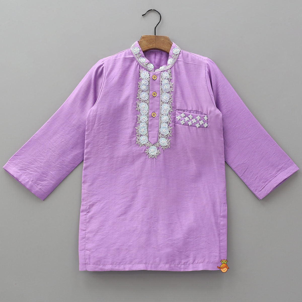 Exquisite Floral Bead And Sequin Embroidered Kurta And Pyjama