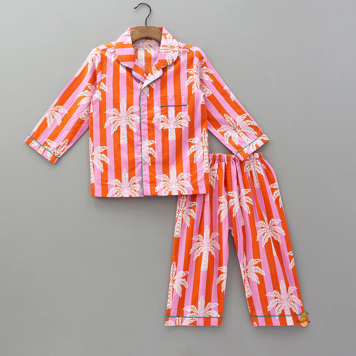 Trees Stripe Printed Patch Pocket Sleepwear