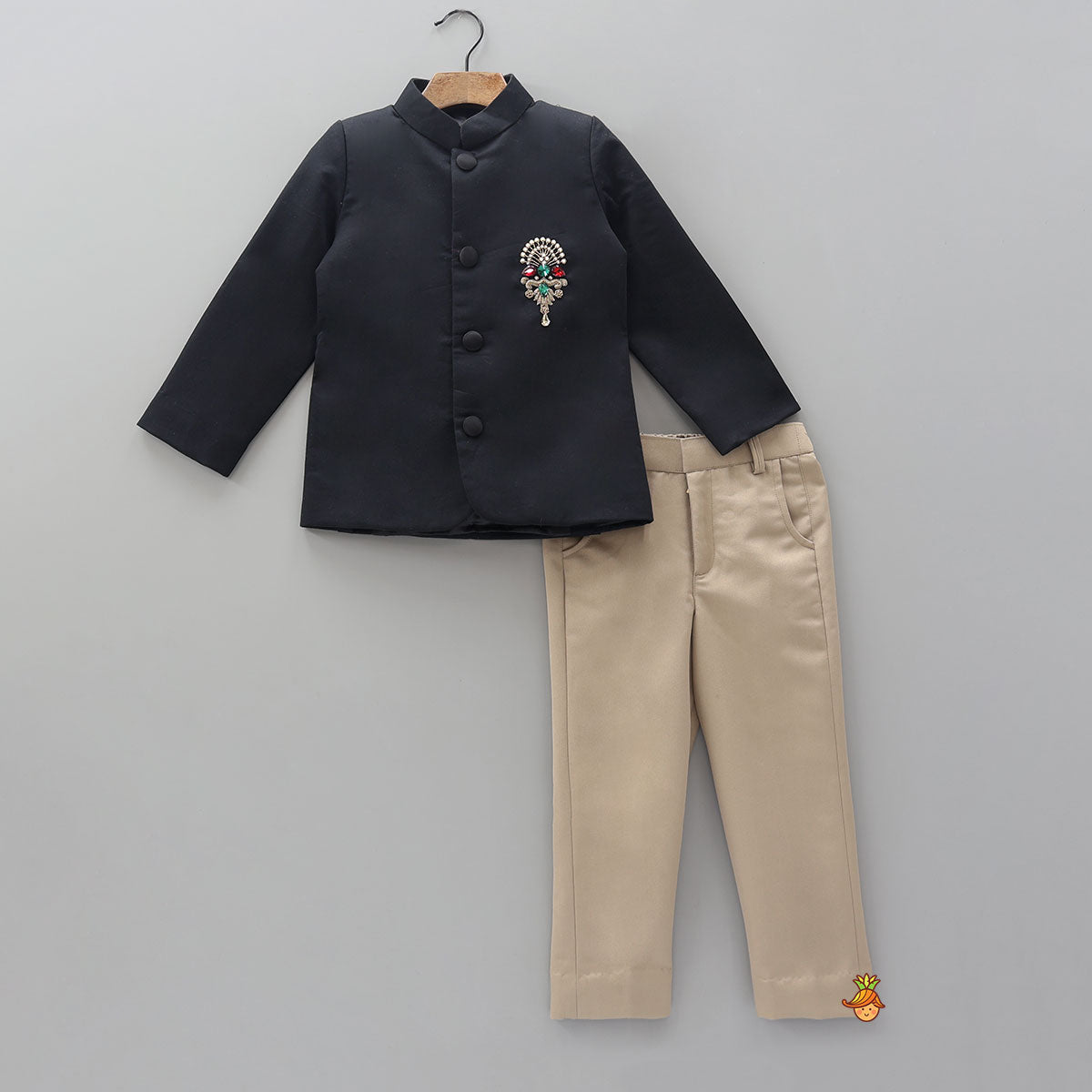 Dabka Hand Embroidered Motif Sherwani and Pant