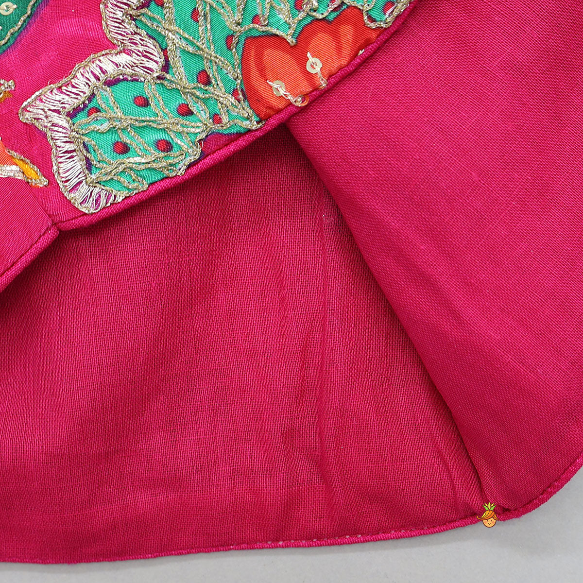 Top With Heavy Embroidered Jacket And Lehenga With Contrasting Dupatta