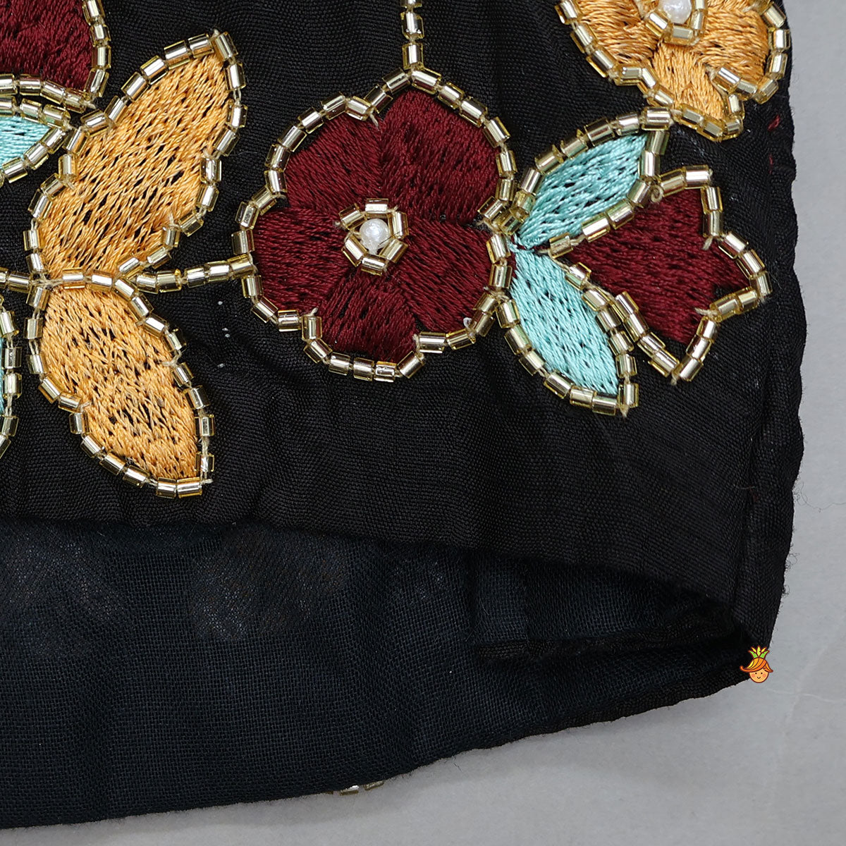 Exquisite Floral Embroidered Embellished Crop Top With Lehenga