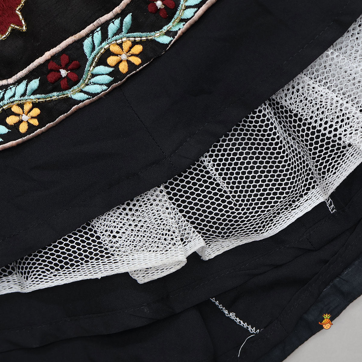 Exquisite Floral Embroidered Embellished Crop Top With Lehenga