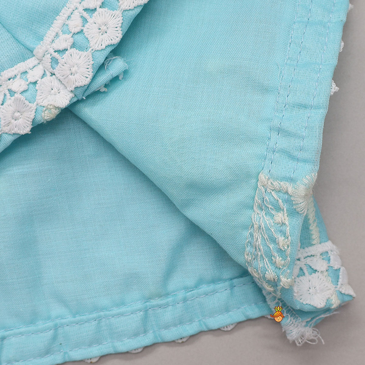 Floral Thread Embroidered Tie-Up Strap Kurti With Palazzo