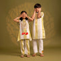 Tassels And Embroidered Patchwork Detailed Striped Top And Palazzo twinning model image 2