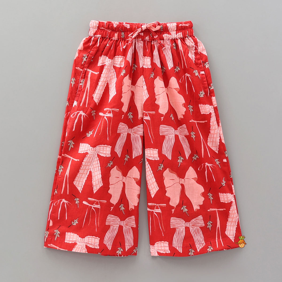Hand Block Printed Sleepwear Set With Scalloped Lace Details