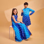 Elegant Floral Thread Embroidered Crop Top With Lehenga twinning model image 3