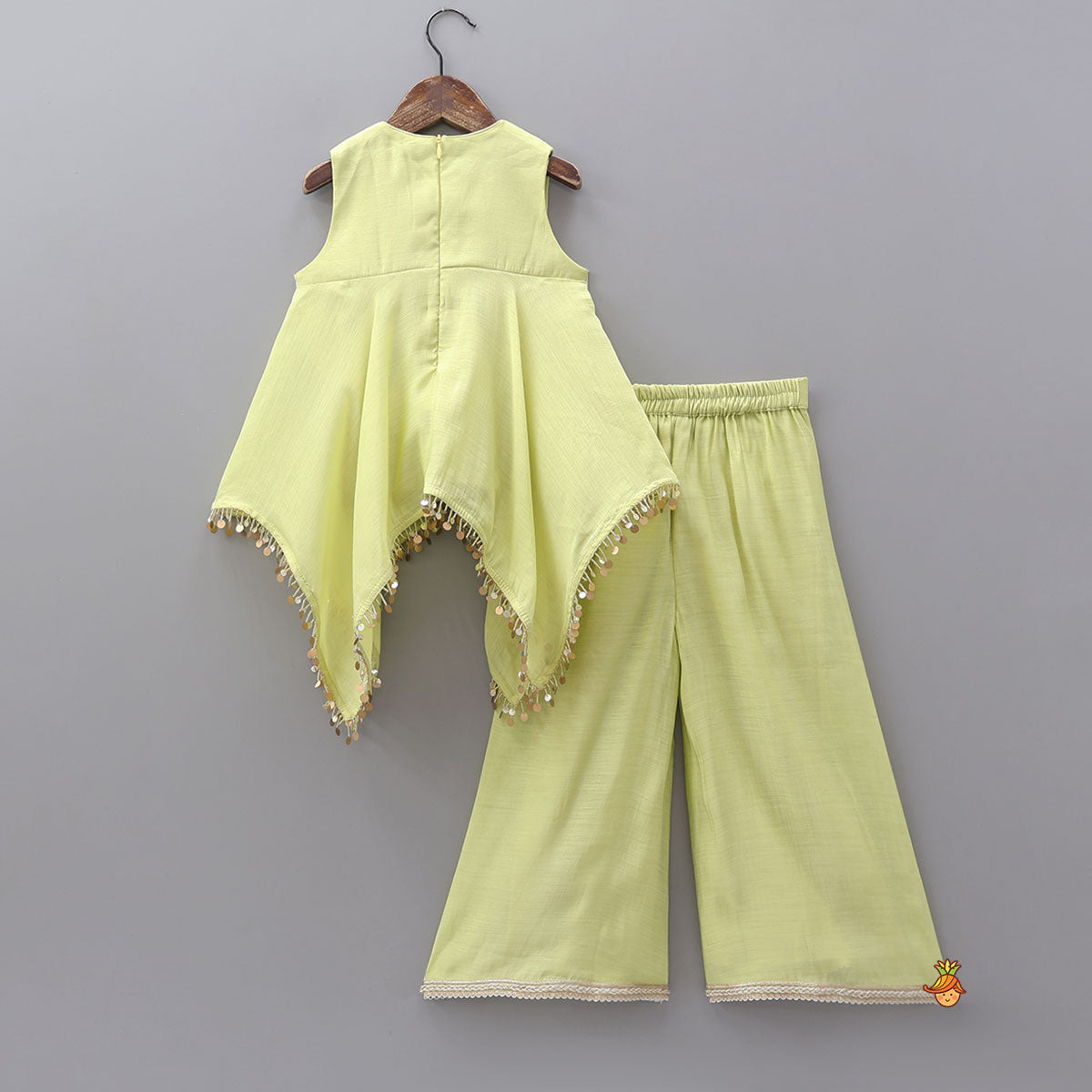 Elegant Embroidered Kaftan Style Kurti With Flared Palazzo