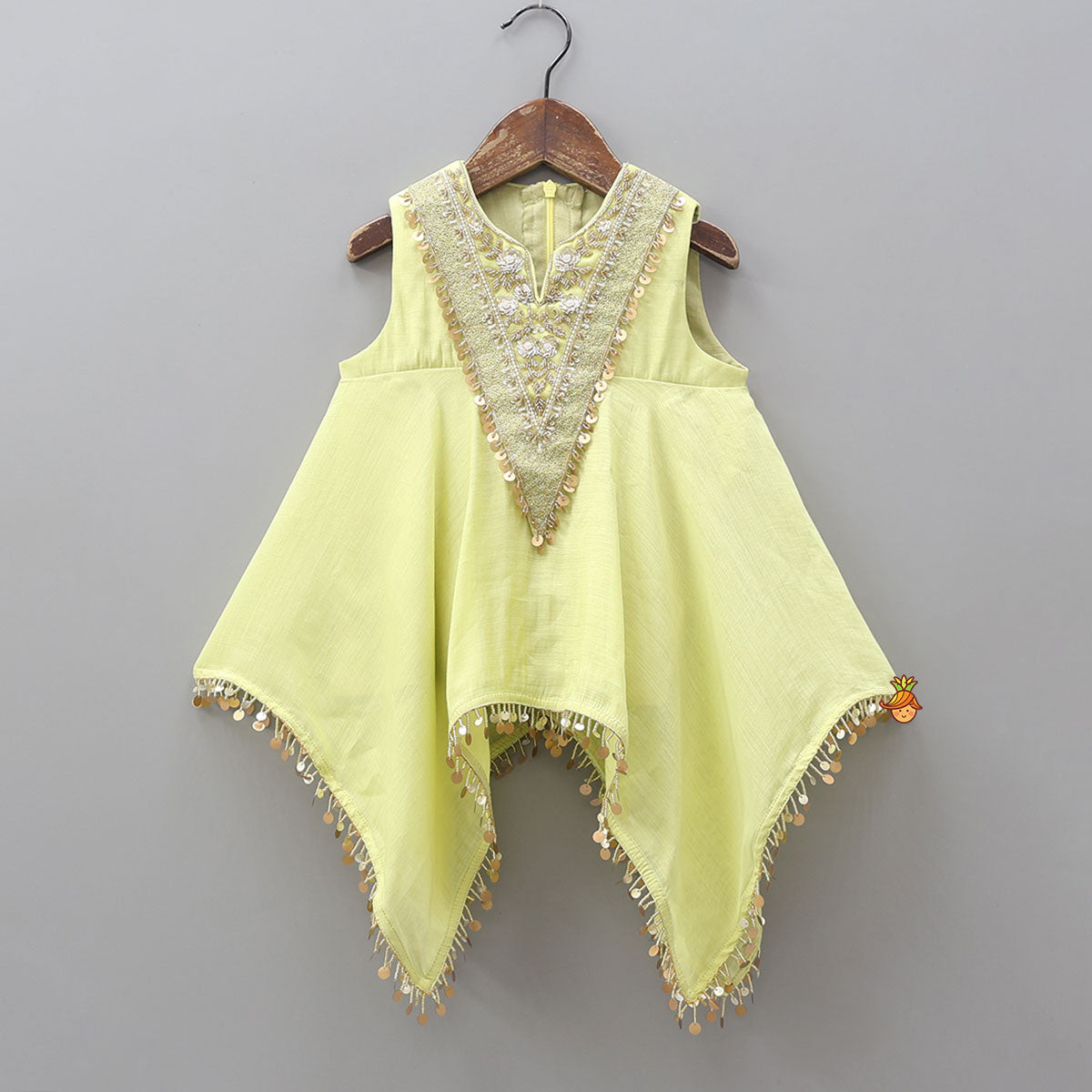 Elegant Embroidered Kaftan Style Kurti With Flared Palazzo