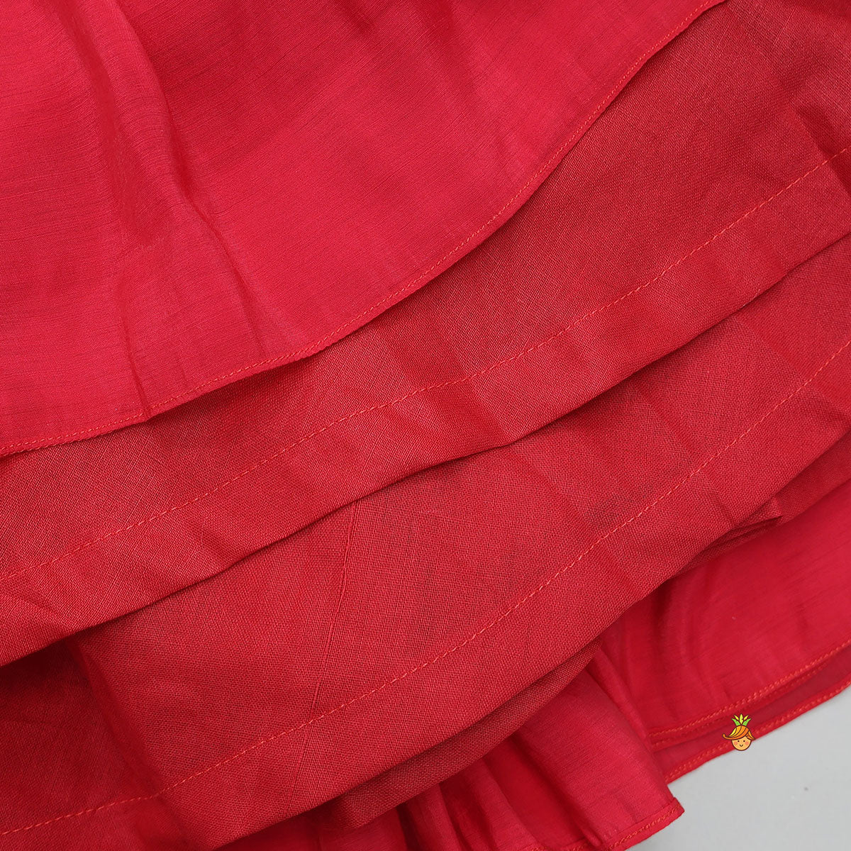 Check Embroidered Crop Top And Tiered Lehenga With Matching Dupatta