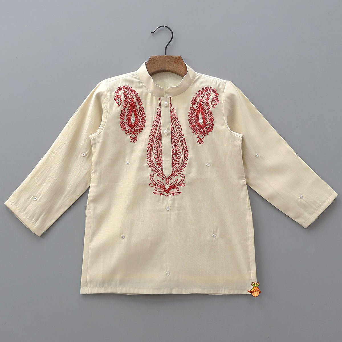 Hand Dori Embroidered Faux Mirror Work Kurta And Pyjama