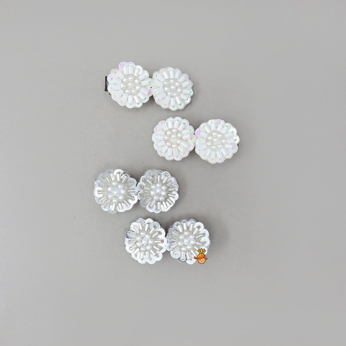 Sequined Hair Clips - Set Of 4