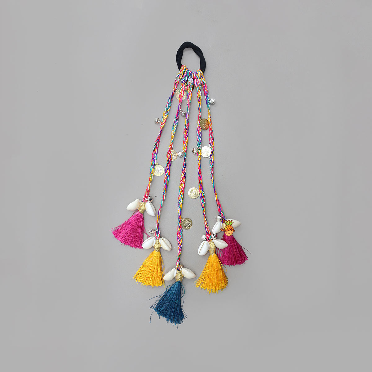 Stunning Multicoloured Braided Tassel Hair Tie Parandi