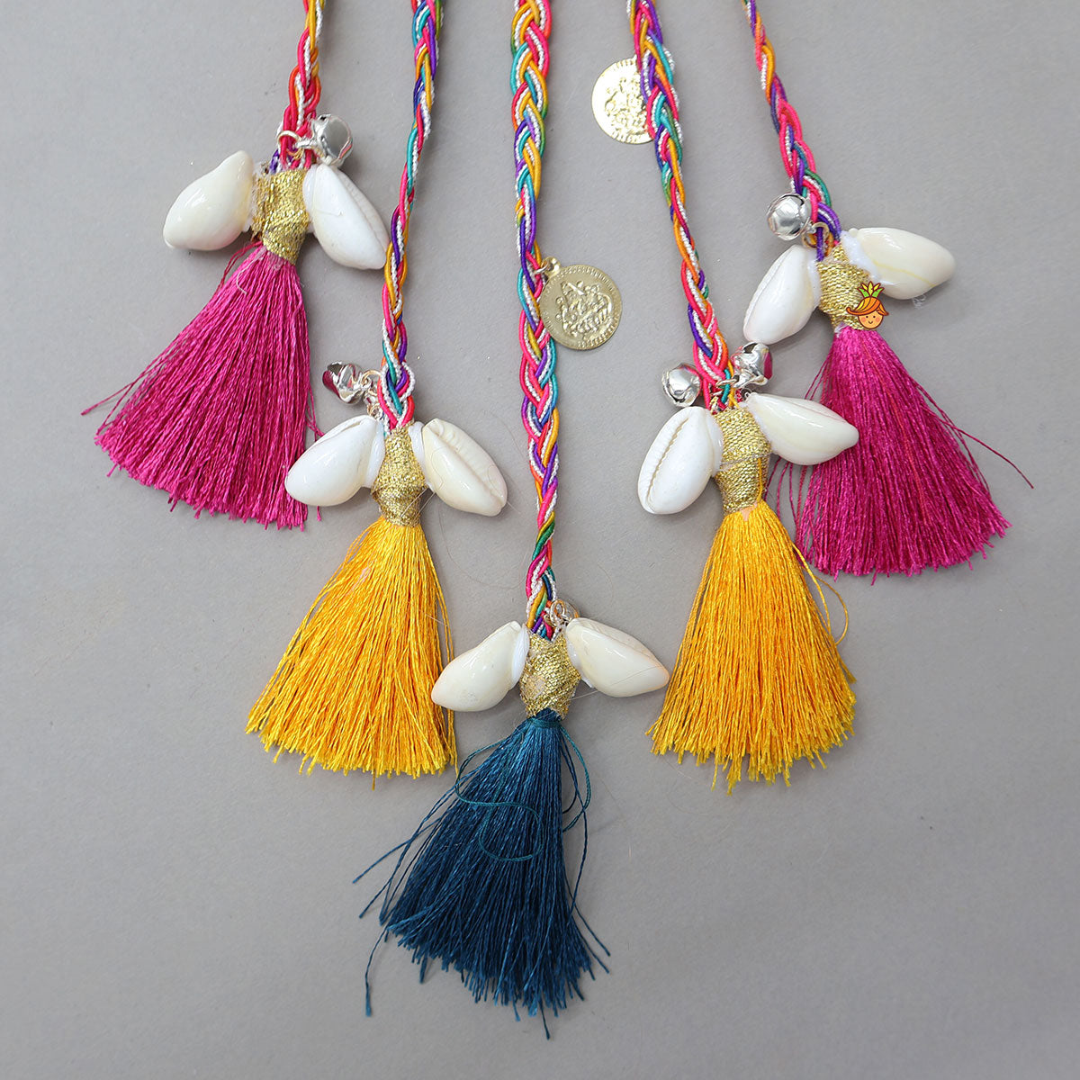 Stunning Multicoloured Braided Tassel Hair Tie Parandi