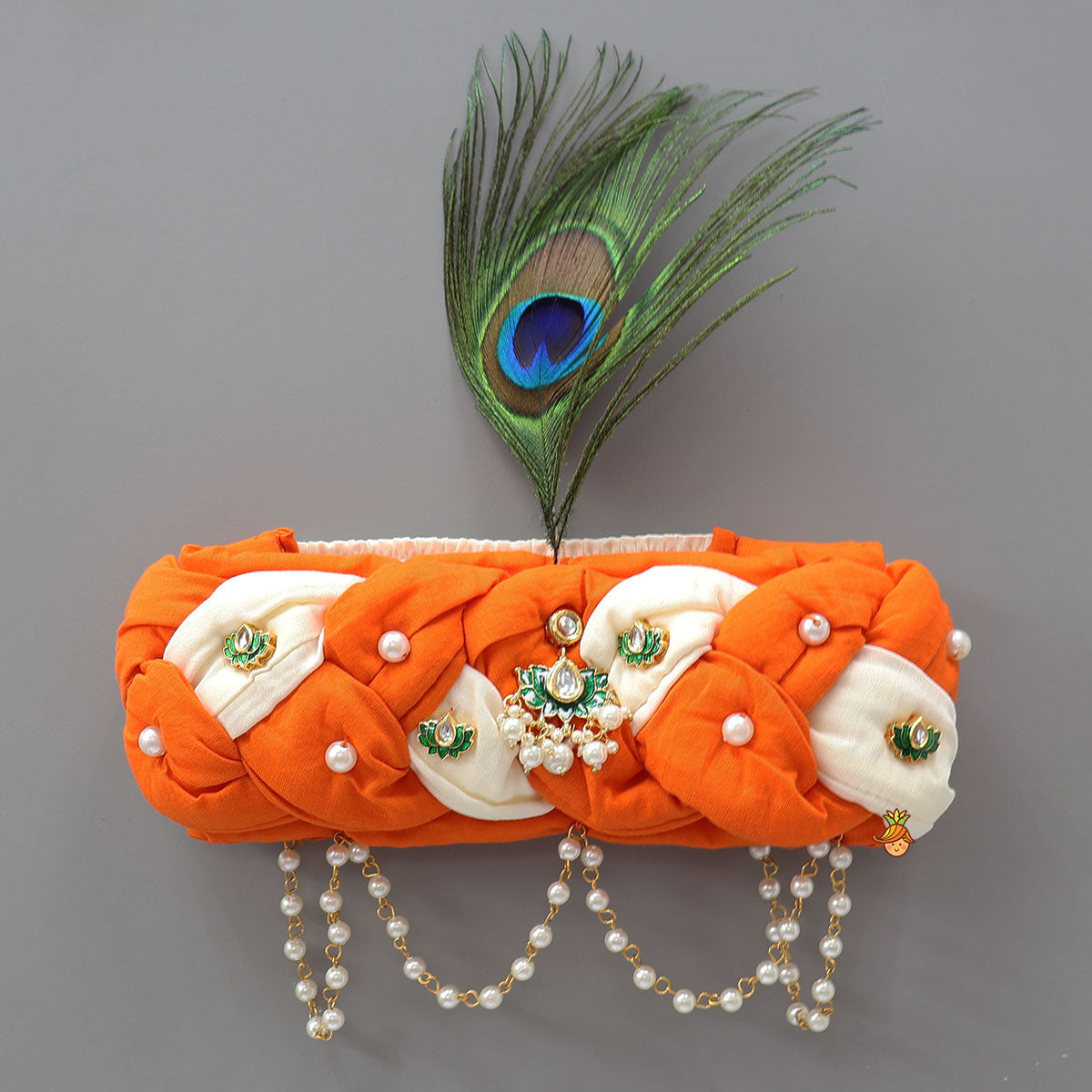 Elegant Braided Headband With Detachable Mor Pankh