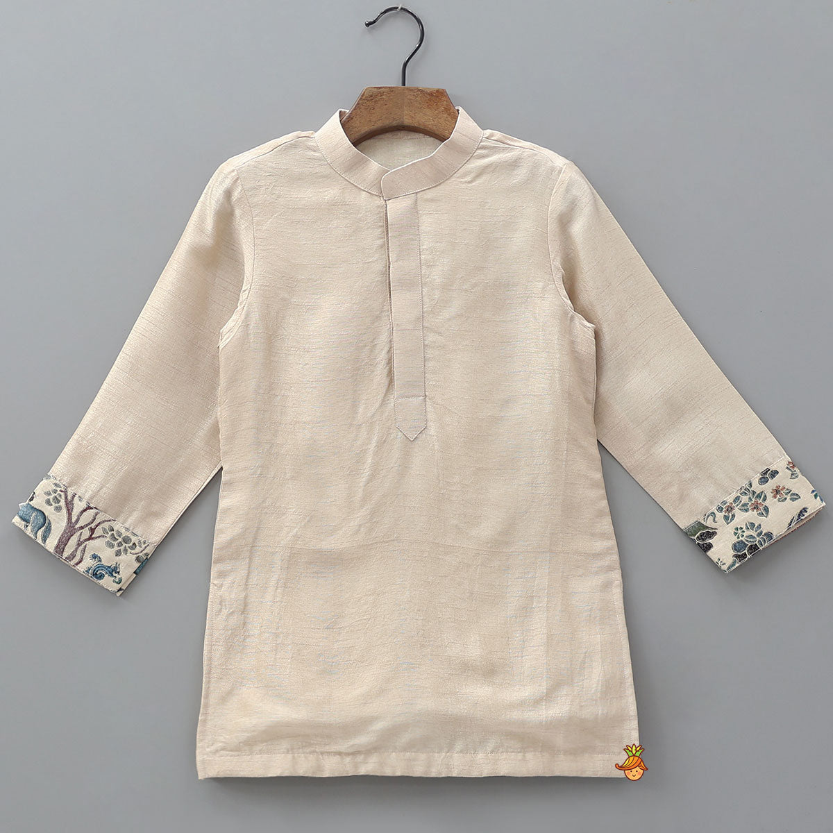 Ethnic Kurta With Animal Motif Jacket And Pyjama