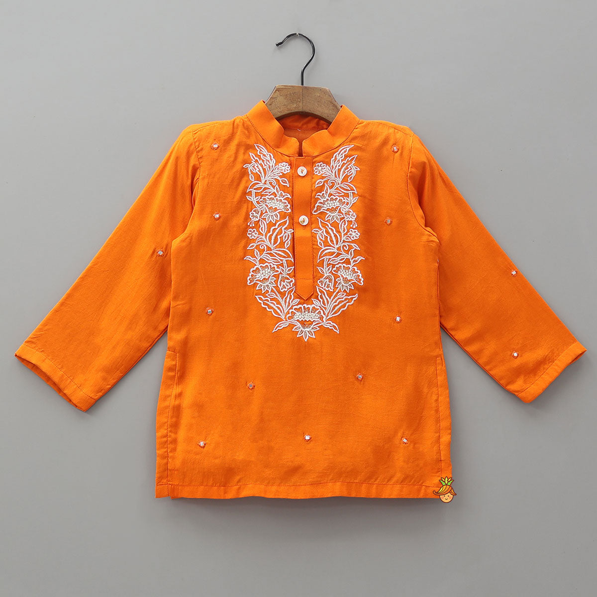 Faux Mirror Work Ethnic Kurta And Pyjama