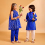 Thread Embroidered Flared Kurti And Pant twinning model image 2