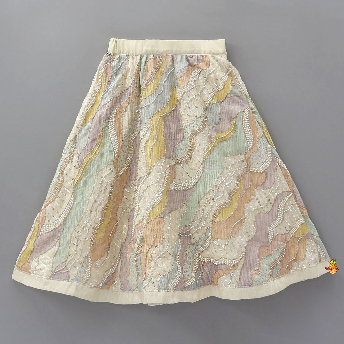 Abstract Embroidered Pattern Skirt And Top
