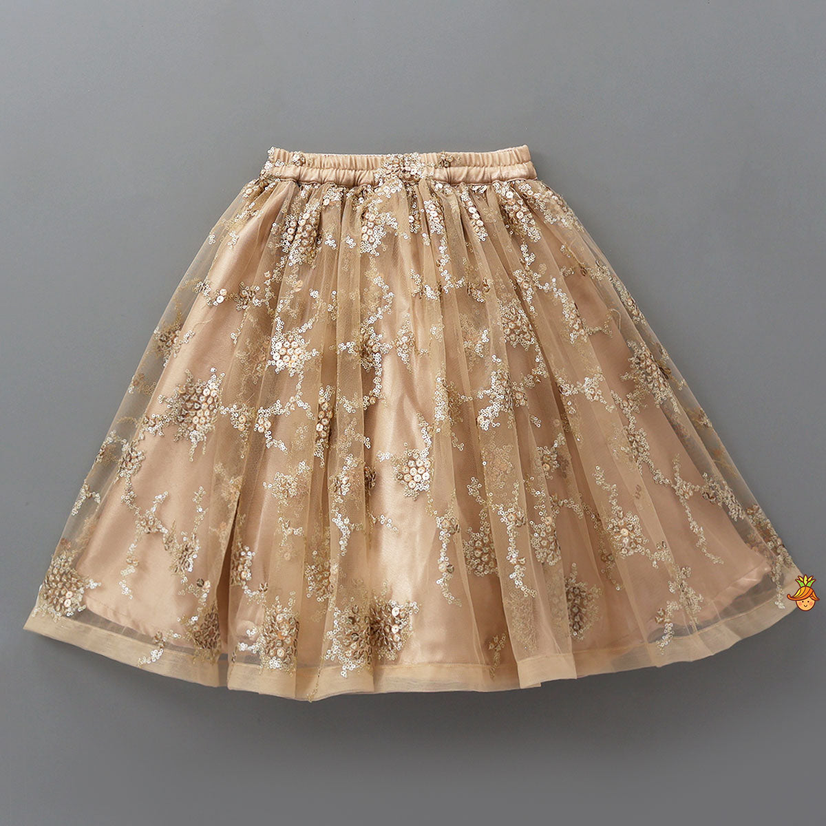 Stylish Front-Cut Crop Top With Lehenga And Dupatta With Hair Clip