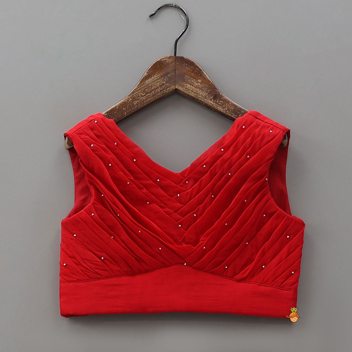 Classy Pleated Crop Top And Lehenga With Cape