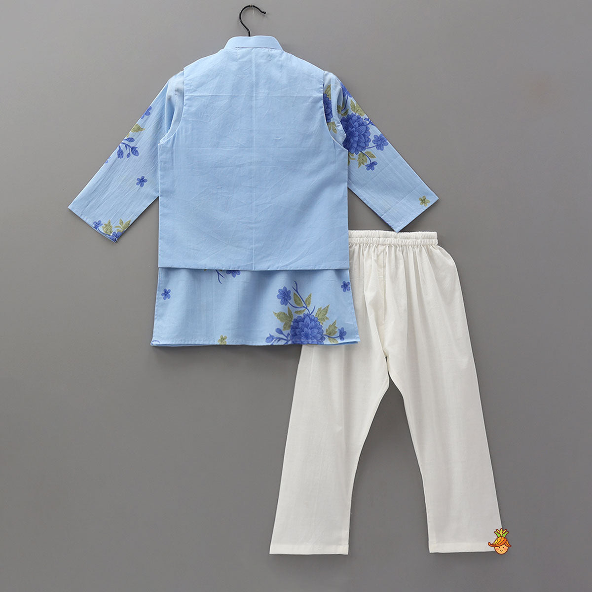 Ethnic Kurta With Floral Jacket And Churidar