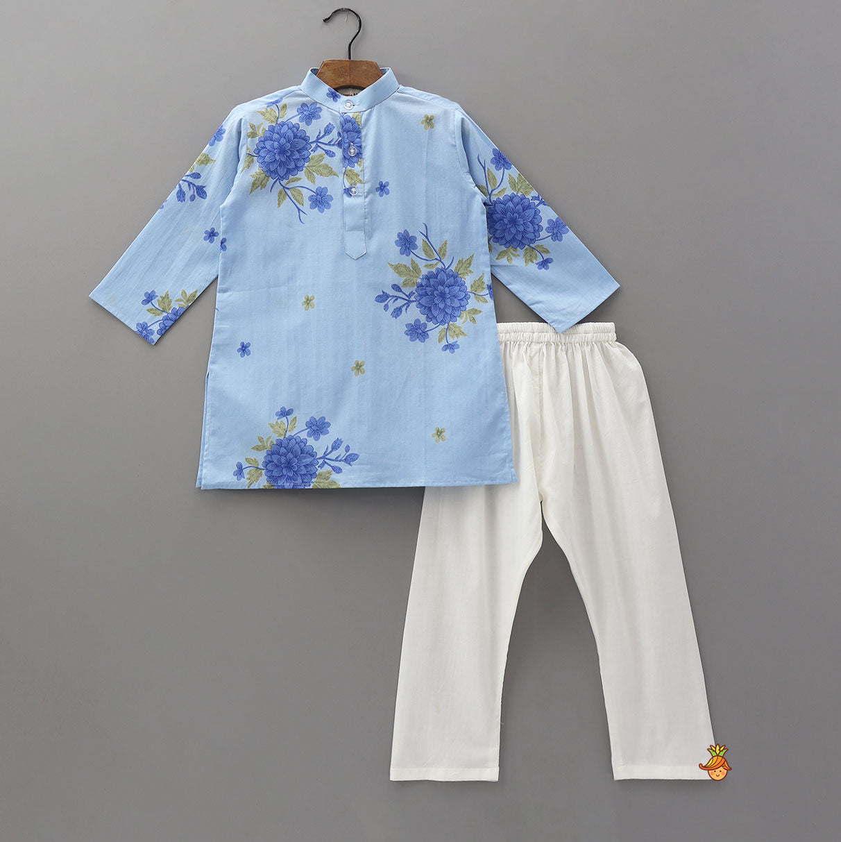 Ethnic Kurta With Floral Jacket And Churidar