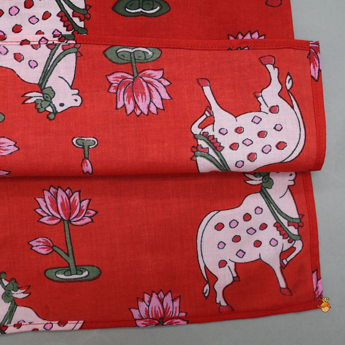 Lotus Printed Ethnic Kurta With Jacket And Churidar
