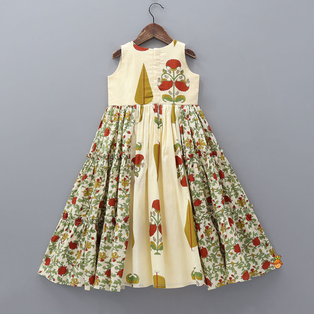 Printed Ethnic Kurti With Decorative Potli Buttons