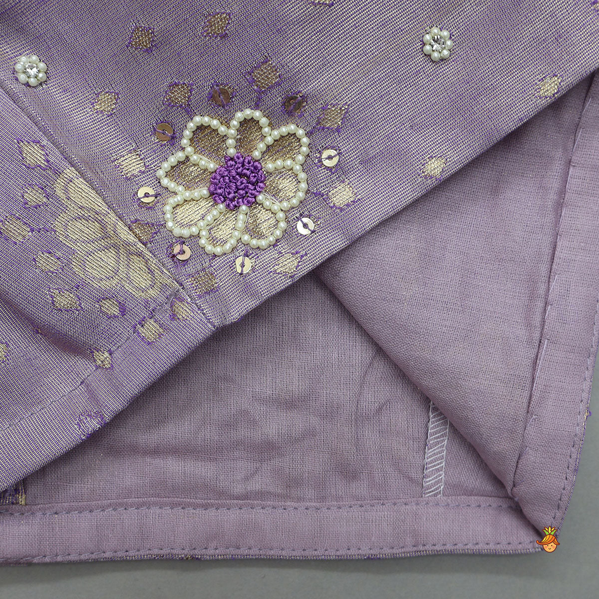 Pleat Detail Sheen Crop Top And Lehenga