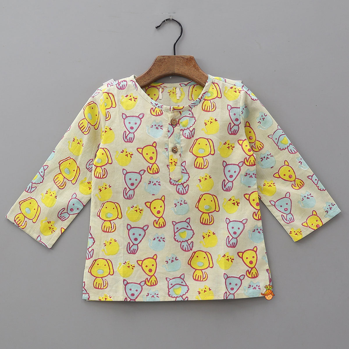 Playful Animal Block Print Kurta and Pyjama Sleepwear