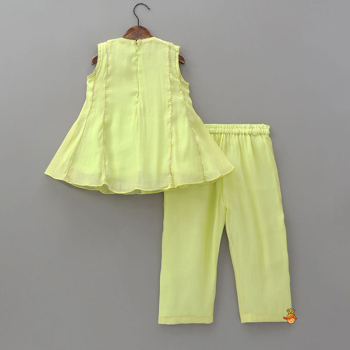 Embroidered Yoke Kurti And Pant With Matching Dupatta